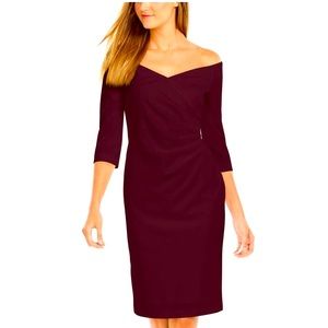 Calvin Klein Womens Off-The-Shoulder Sheath Party Cocktail Dress 6